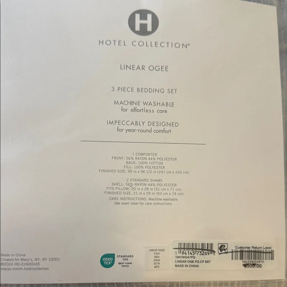 Hotel Collection Gray and Black Comforter Set